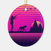 Pheasant Jagd Upland Bird Hunter Hund Vaporwave Keramik Ornament (Links)