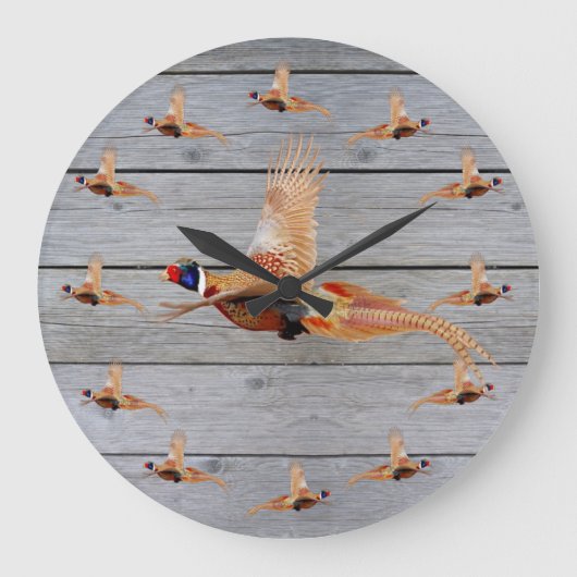 Pheasant Jagd Wall Décor Große Wanduhr (Vorderseite)