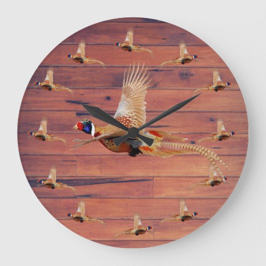 Pheasant Jagd Wand Décor große Uhr (Vorderseite)
