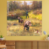 Pheasant Jagen mit Pudelzeigen Leinwanddruck (Insitu (Wohnzimmer))