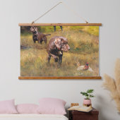 Pheasant Jagen mit Pudelzeigen Wandteppich Mit Holzrahmen (Schlafzimmer)