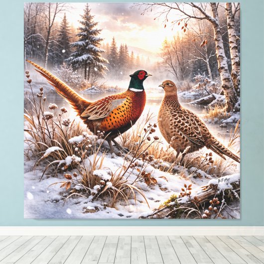 Pheasant leinwanddruck (Insitu (Holzboden))