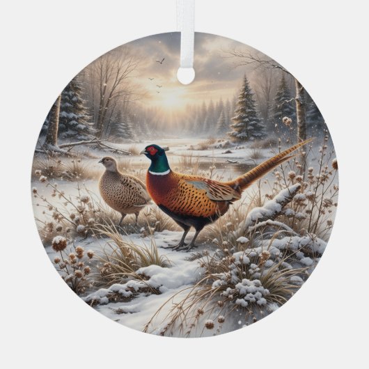 Pheasant  ornament aus glas (Rückseite)
