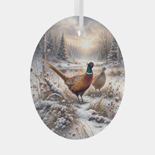Pheasant  ornament aus glas (Vorderseite Rechts)