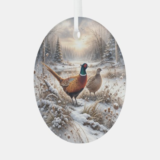 Pheasant  ornament aus glas (Vorderseite links)