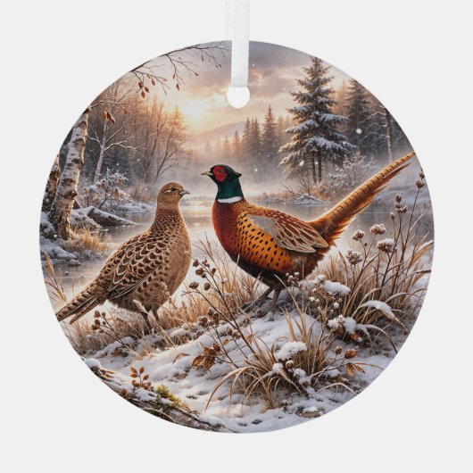 Pheasant  ornament aus glas (Rückseite)