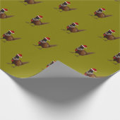 Pheasant pattern Christmas gift wrapping paper Geschenkpapier (Ecke)