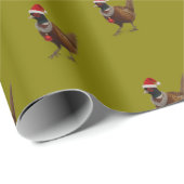Pheasant pattern Christmas gift wrapping paper Geschenkpapier (Rolleneckpunkt)