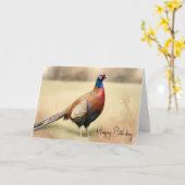 Pheasant Portrait zum Geburtstag Karte (Gelbe Blume)