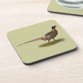Pheasant Rooster Getränkeuntersetzer (Linke Seite)