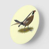 Pheasant Rooster Runde Wanduhr (Winkel)