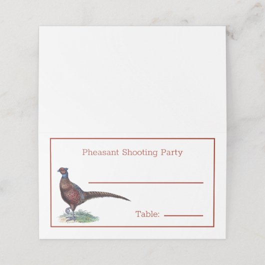 Pheasant Shooting Party Platzkarte (Außenseite Aufgefaltet)