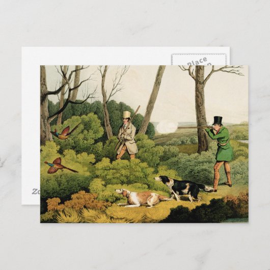 'Pheasant Shooting', Pub. von Thomas McLean, 1820  Postkarte (Vorne/Hinten)