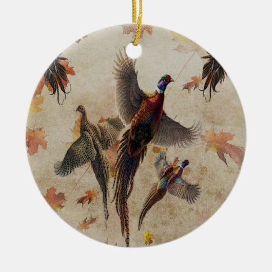 Pheasant tapestyposter Acryltriptych k Keramik Ornament (Vorne)