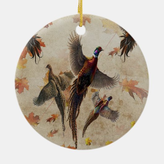 Pheasant tapestyposter Acryltriptych k Keramik Ornament (Hinten)