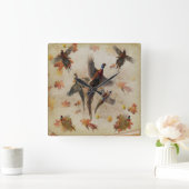 Pheasant tapestyposter Acryltriptych k Quadratische Wanduhr (Zuhause)