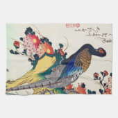 Pheasant und Chrysanthemum, Hiroshige, Ukiyo-e Geschirrtuch (Horizontal)