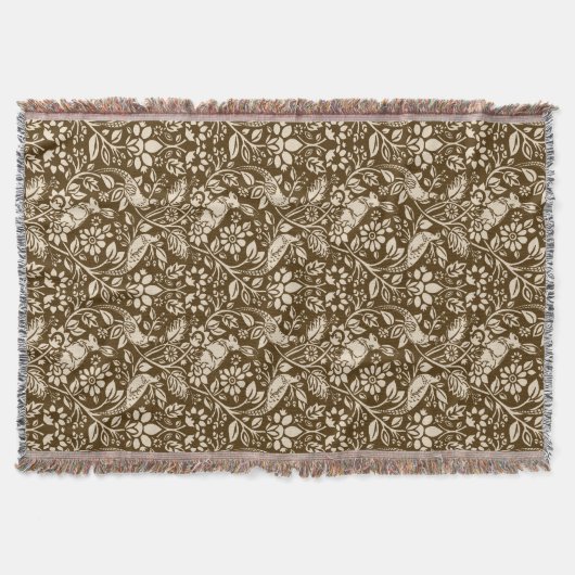Pheasant und Hare Pattern, braun und Beige   Decke (Vorderseite)