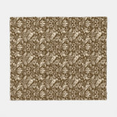 Pheasant und Hare Pattern, braun und Beige Fleecedecke (Vorderseite (Horizontal))