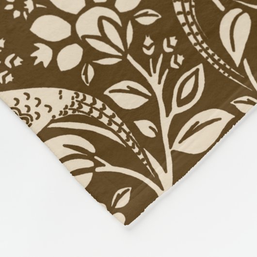 Pheasant und Hare Pattern, braun und Beige Fleecedecke (Ecke)