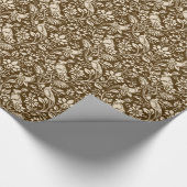 Pheasant und Hare Pattern, braun und Beige Geschenkpapier (Ecke)