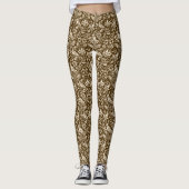 Pheasant und Hare Pattern, braun und Beige Leggings (Vorderseite)