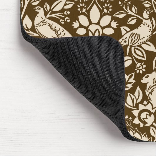 Pheasant und Hare Pattern, braun und Beige Mousepad (Ecke)