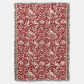 Pheasant und Hare Pattern, Deep Red und Creme   Decke (Vorderseite Vertikal)