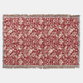 Pheasant und Hare Pattern, Deep Red und Creme   Decke (Vorderseite)