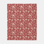 Pheasant und Hare Pattern, Deep Red und Creme Fleecedecke (Vorderseite)