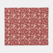 Pheasant und Hare Pattern, Deep Red und Creme Fleecedecke (Vorderseite (Horizontal))