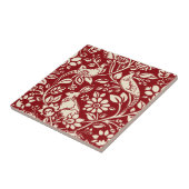 Pheasant und Hare Pattern, Deep Red und Creme Fliese (Seite)