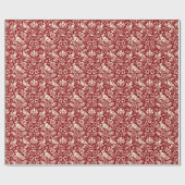 Pheasant und Hare Pattern, Deep Red und Creme Geschenkpapier (Flach)