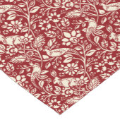 Pheasant und Hare Pattern, Deep Red und Creme Kurzer Tischläufer (Ecke)