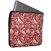 Pheasant und Hare Pattern, Deep Red und Creme Laptopschutzhülle (Vorne Rechts)