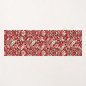 Pheasant und Hare Pattern, Deep Red und Creme Yogamatte (Vorderseite (Horizontal))