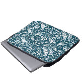 Pheasant und Hare Pattern, Indigo Blau und Weiß Laptopschutzhülle (Vorne Knopf)