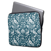 Pheasant und Hare Pattern, Indigo Blau und Weiß Laptopschutzhülle (Vorderseite Links)