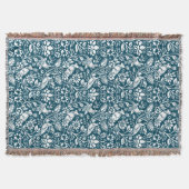 Pheasant und Hare Pattern, Indigoblau und weiß T Decke (Vorderseite)