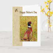 Pheasant Vatertag-Karte Karte (Gelbe Blume)