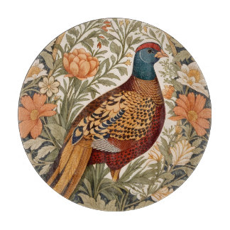 Pheasant Vintage Floral William Morris Inspired  Schneidebrett