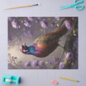 Pheasant Violet Floral Illustration Seidenpapier (Basteln)