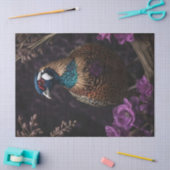 Pheasant Violet Floral Illustration Seidenpapier (Basteln)