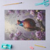 Pheasant Violet Floral Illustration Seidenpapier (Basteln)