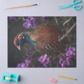 Pheasant Violet Floral Illustration Seidenpapier (Basteln)