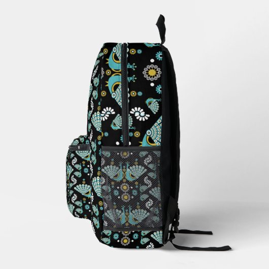 Pheasants Peacock Art Bedruckter Rucksack (Rechts)