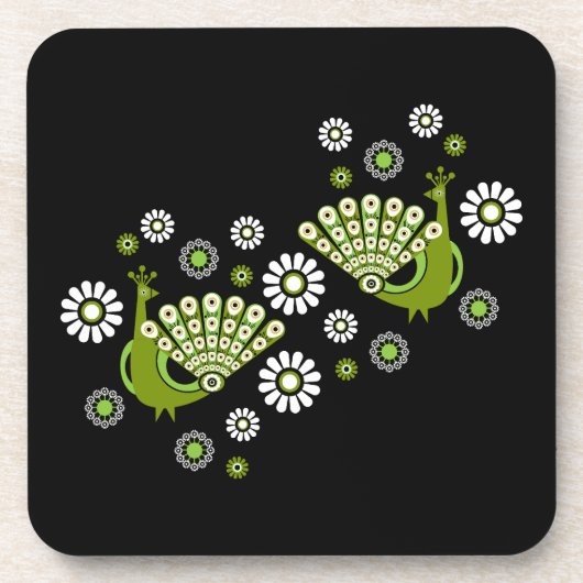 Pheasants Peacock Art Getränkeuntersetzer (Vorderseite)