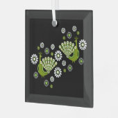 Pheasants Peacock Art Ornament Aus Glas (Vorderseite links)