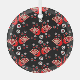 Pheasants Peacock Art Ornament Aus Glas