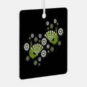 Pheasants Peacock Art Ornament Aus Metall (Vorderseite Rechts)